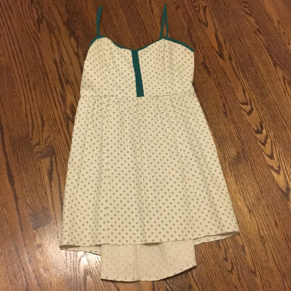 Tan and green dress